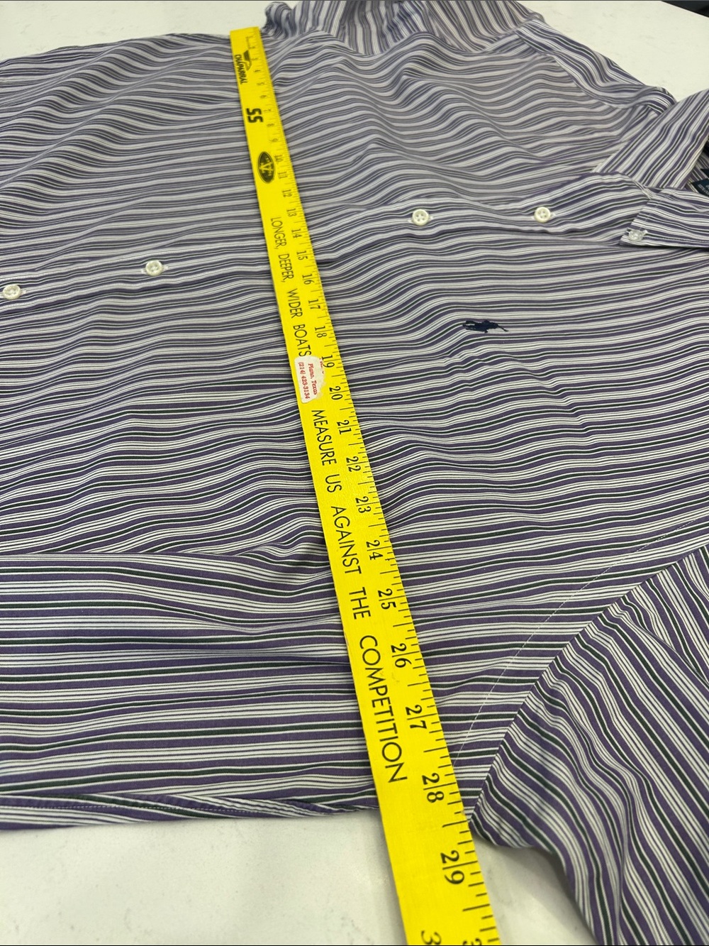 Vintage Ralph Lauren Blake Button Down Shirt XL StripeD 100% Cotton Classic Fit - Picture 7 of 10